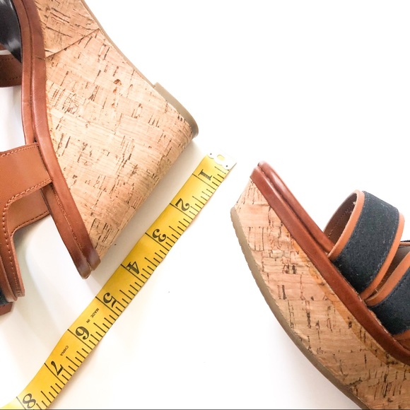 Tommy Hilfiger Safia Two-Toned Cork Wedge Sandals - Picture 6 of 7